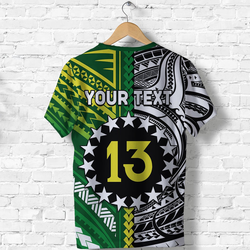 Custom Cook Islands Unique Polynesia Pattern Custom Text and Number T Shirt