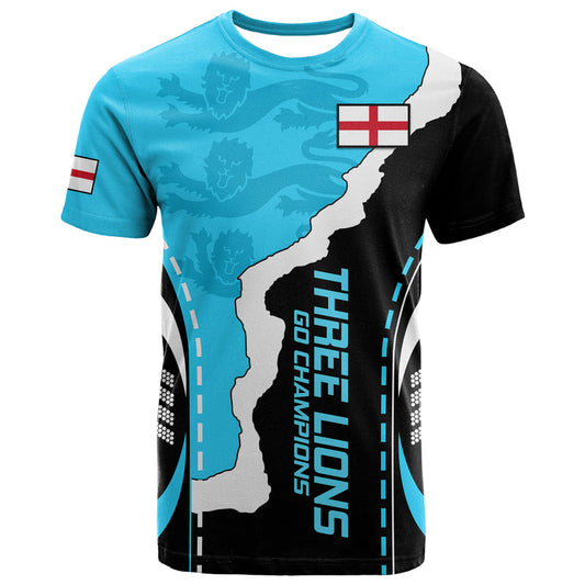 England The Three Lions Football Go Champions Blue T Shirt