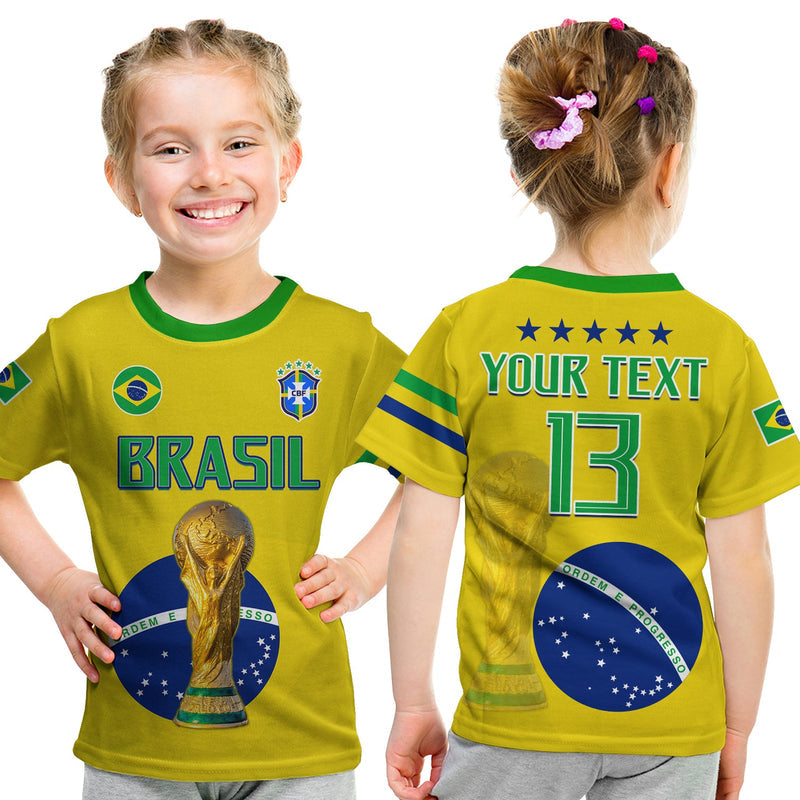 Custom Brazil Football Go Champions Selecao Campeao T Shirt