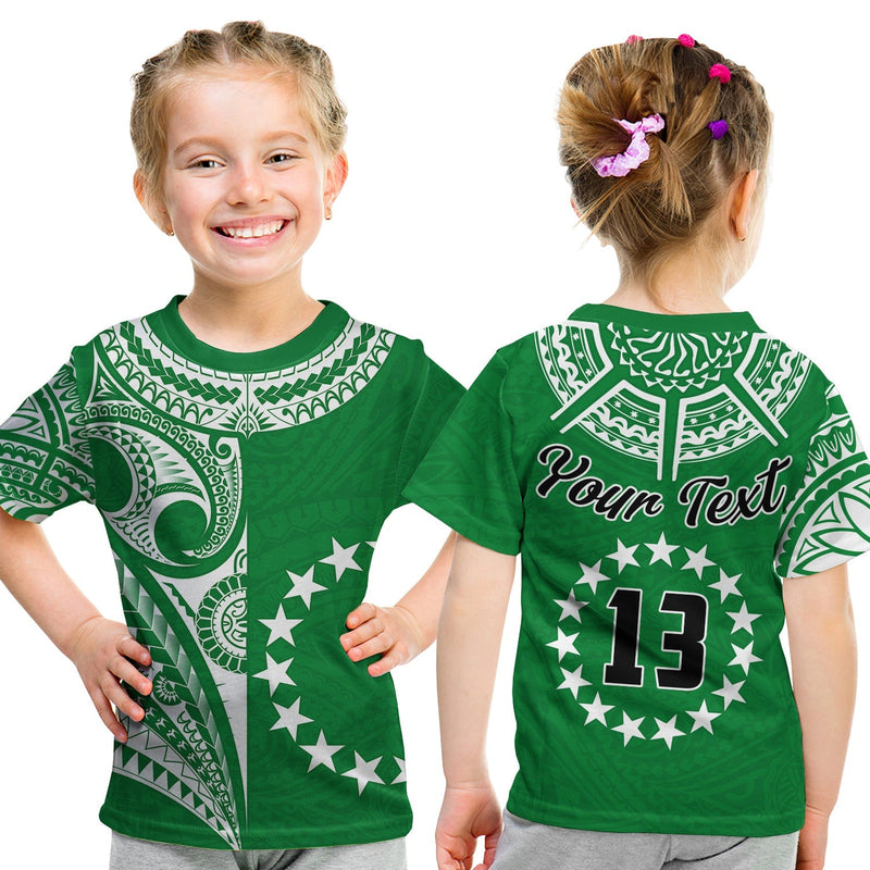 Custom Cook Islands Tatau Symbolize Passion Stars Version Green T Shirt