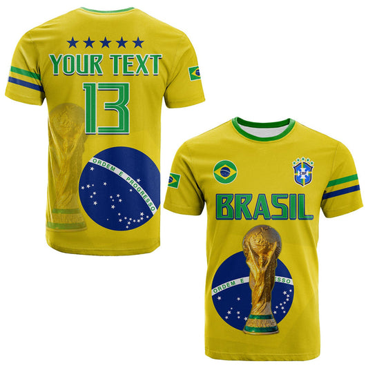 Custom Brazil Football Go Champions Selecao Campeao T Shirt