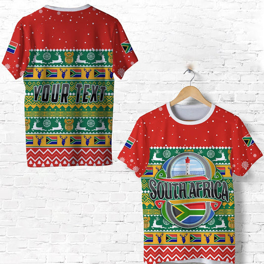 Custom South Africa Christmas African Springbok T Shirt