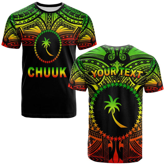 Custom Chuuk Flag Micronesia Style Reggae T Shirt