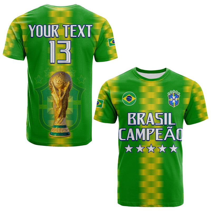 Custom Brazil Football Champions Proud Selecao T Shirt
