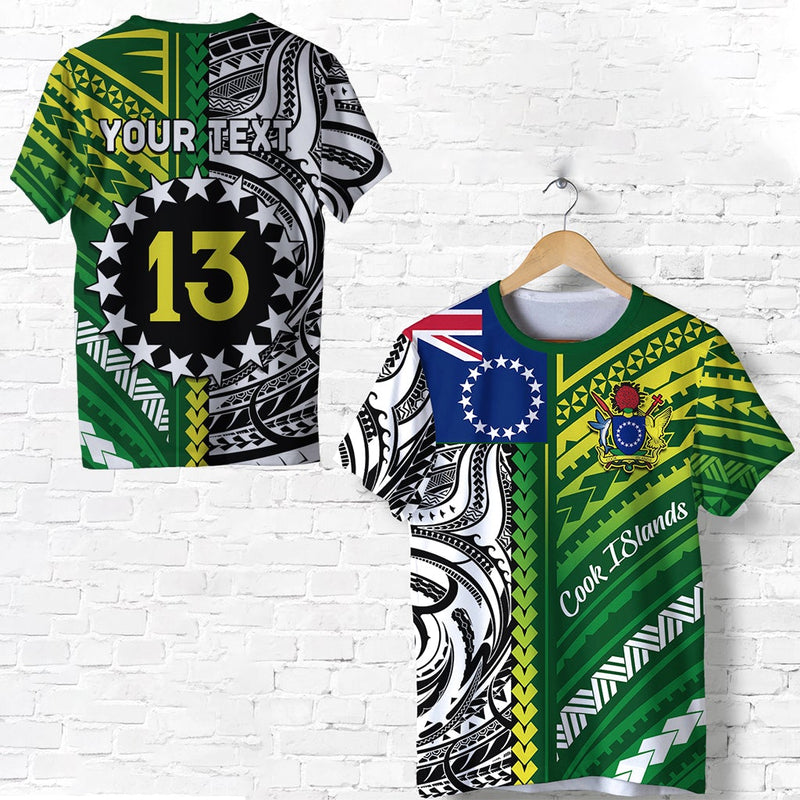 Custom Cook Islands Unique Polynesia Pattern Custom Text and Number T Shirt