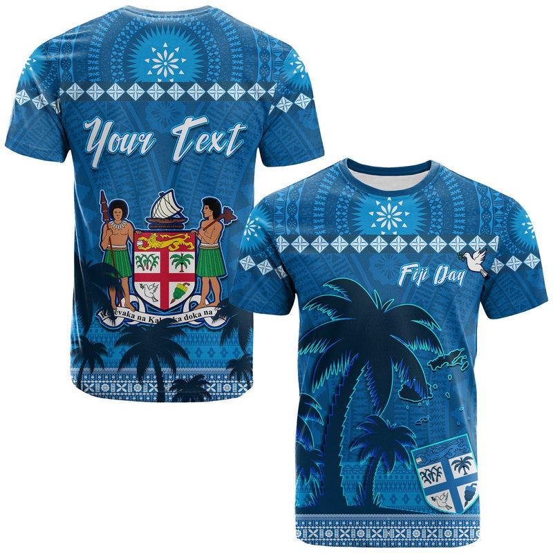 Custom Bula Fiji Day Fijian Tapa with Palm Tree 52nd Anniversary T Shirt