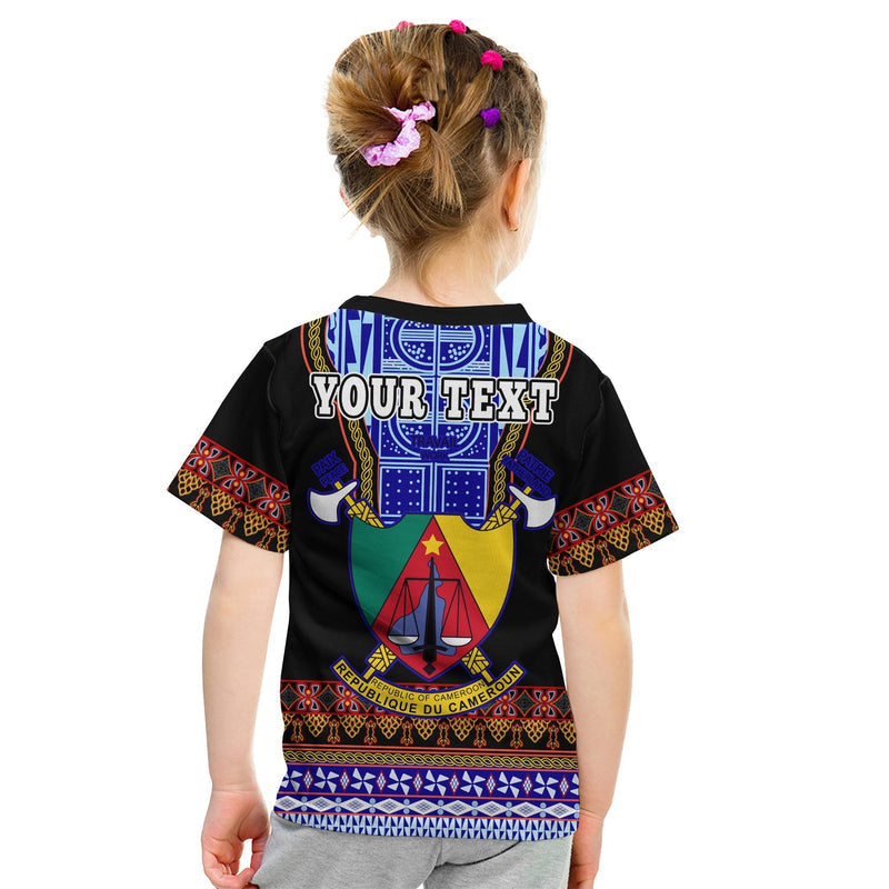 Custom Cameroon Atoghu Pattern Black Style T Shirt