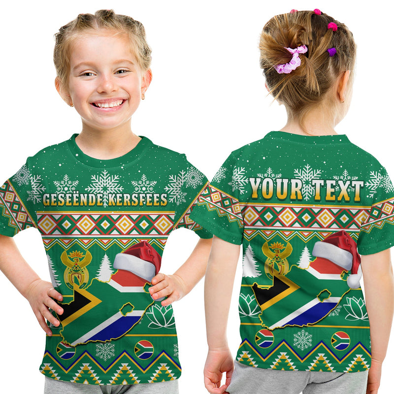 Custom South Africa Christmas King Protea Geseende Kersfees T Shirt