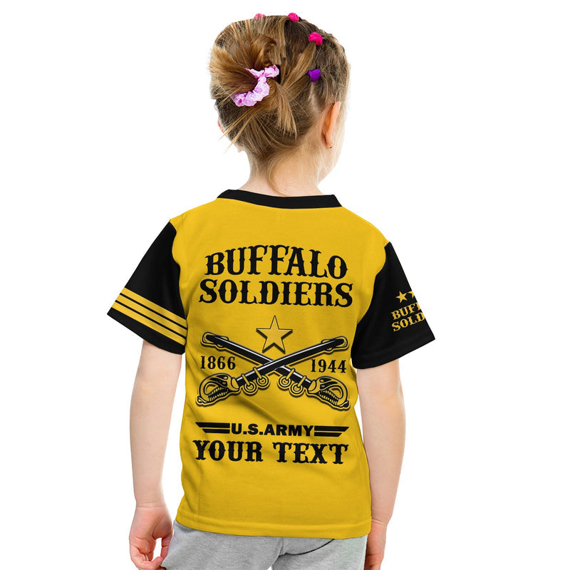 (Custom Text And Chapter) Buffalo Soldiers BSMC United States Army Yellow T Shirt