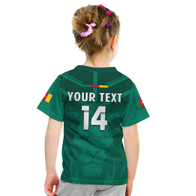 Custom Cameroon Football Les Lions Indomptables Green World Cup 2022 T Shirt