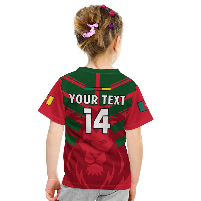 Custom Cameroon Football Les Lions Indomptables Red World Cup 2022 T Shirt