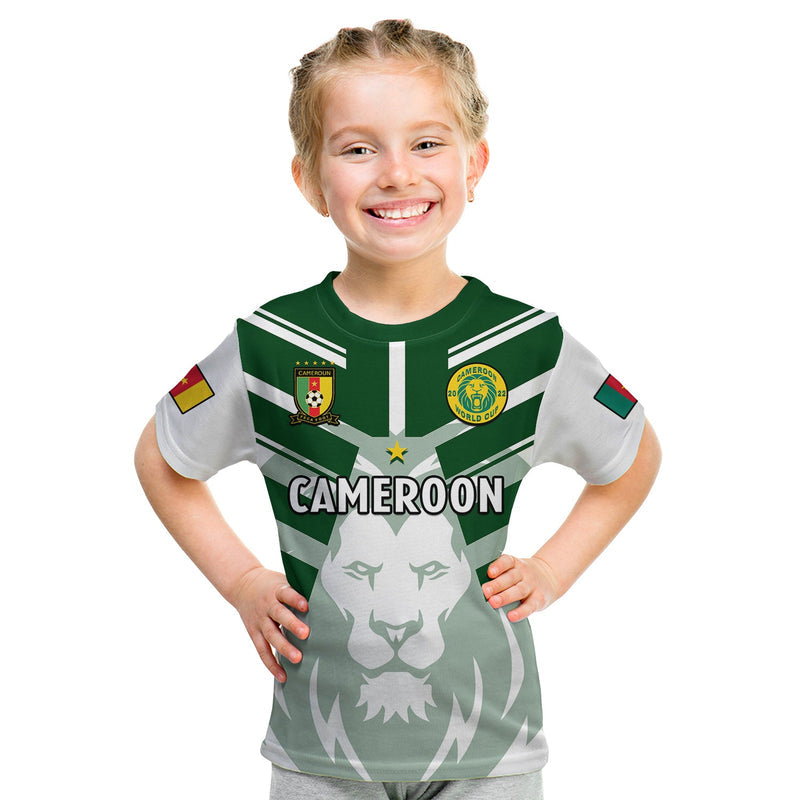 Custom Cameroon Football Les Lions Indomptables White World Cup 2022 T Shirt