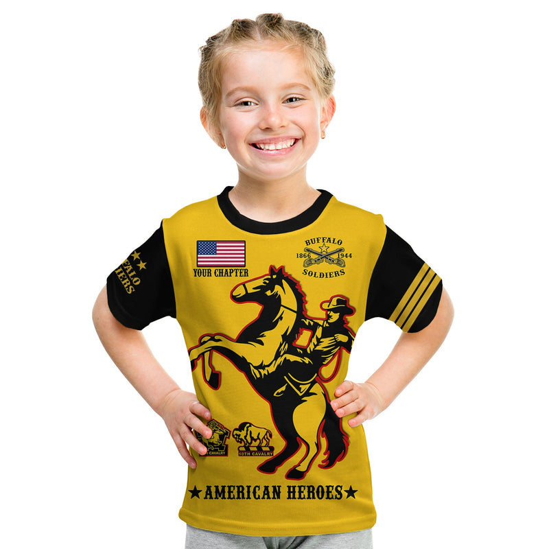 (Custom Text And Chapter) Buffalo Soldiers BSMC United States Army Yellow T Shirt