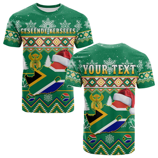 Custom South Africa Christmas King Protea Geseende Kersfees T Shirt