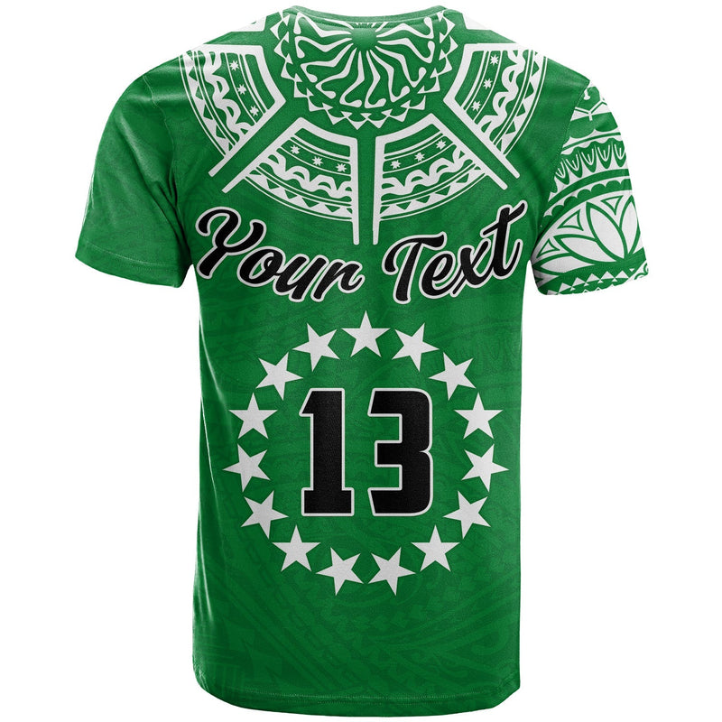 Custom Cook Islands Tatau Symbolize Passion Stars Version Green T Shirt