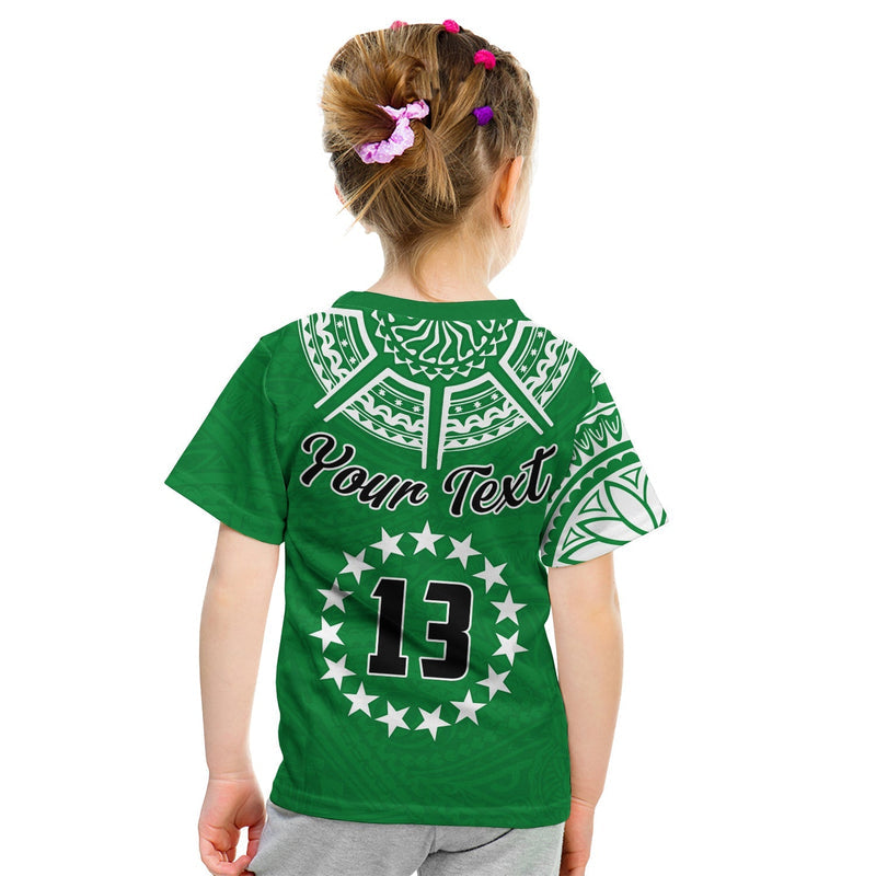 Custom Cook Islands Tatau Symbolize Passion Stars Version Green T Shirt