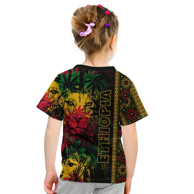 Ethiopia Lion Reggae Ethiopian Cross T Shirt