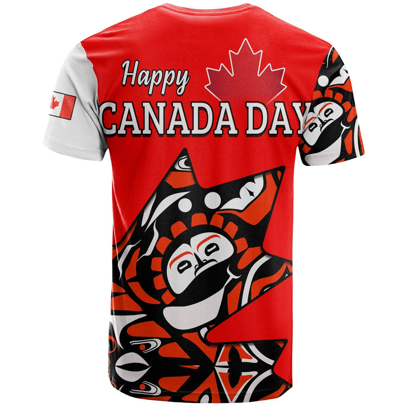 Custom Canada Haida Maple Leaf Canadian T Shirt