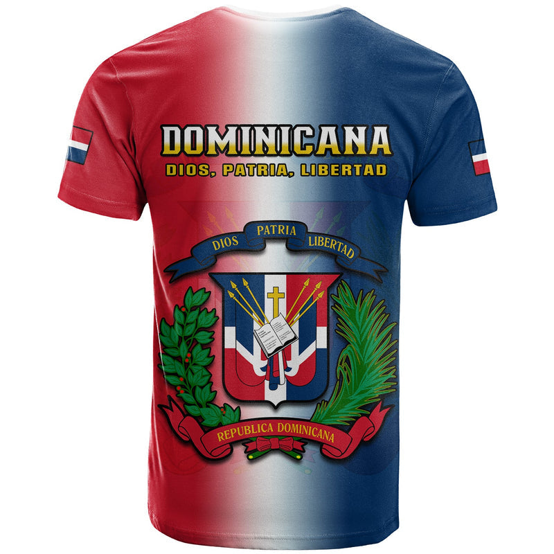 Dominican Republic Dominicana Coat Of Arms Gradient Style T Shirt