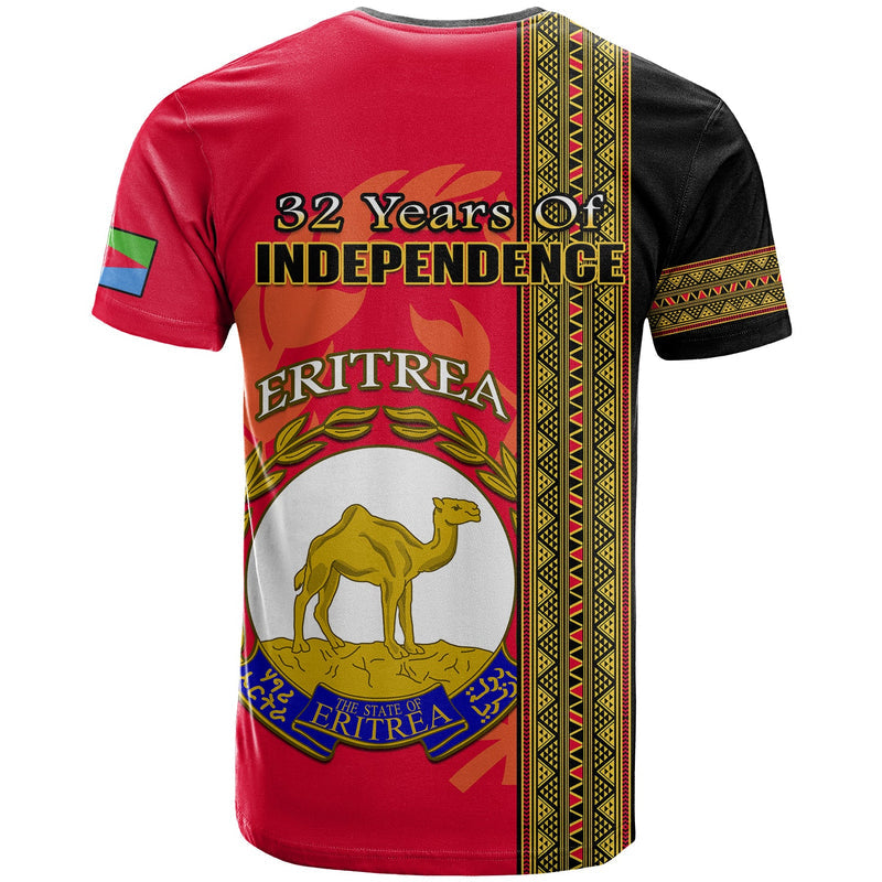 Eritrea African Pattern Happy Independence Day Version Black T Shirt
