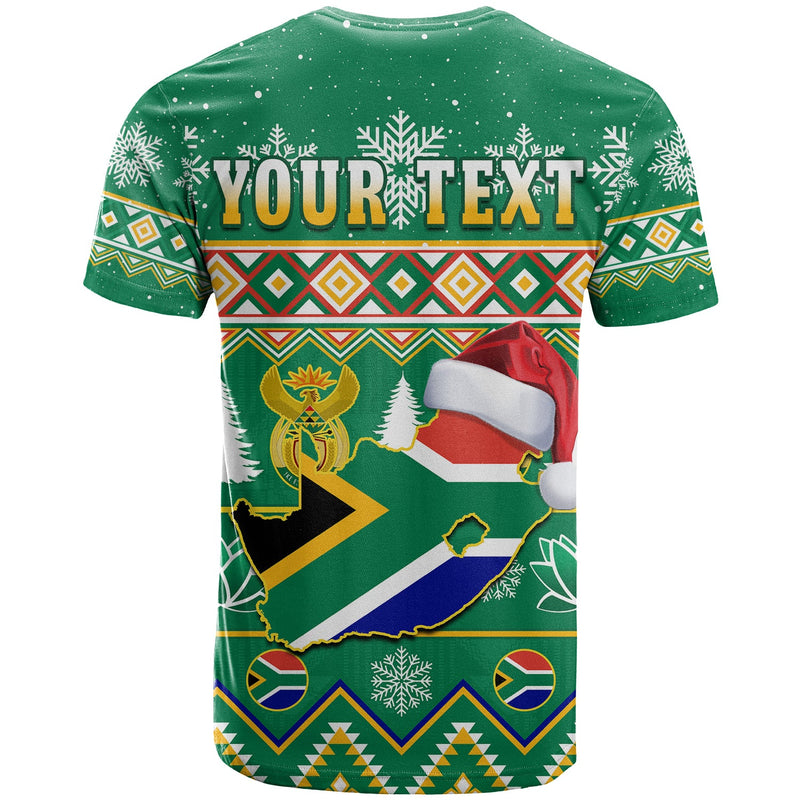 Custom South Africa Christmas King Protea Geseende Kersfees T Shirt