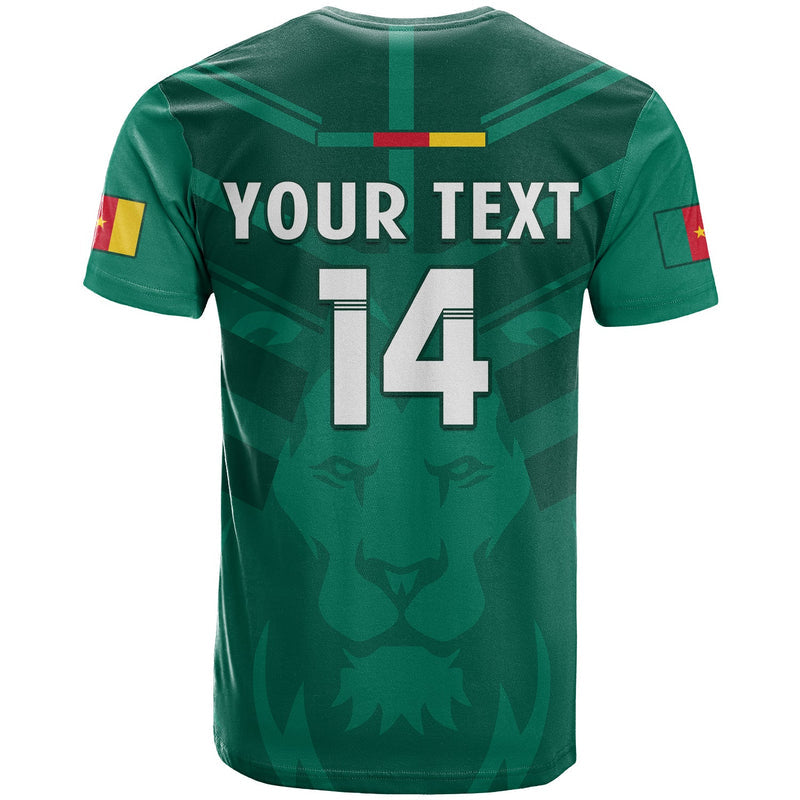 Custom Cameroon Football Les Lions Indomptables Green World Cup 2022 T Shirt