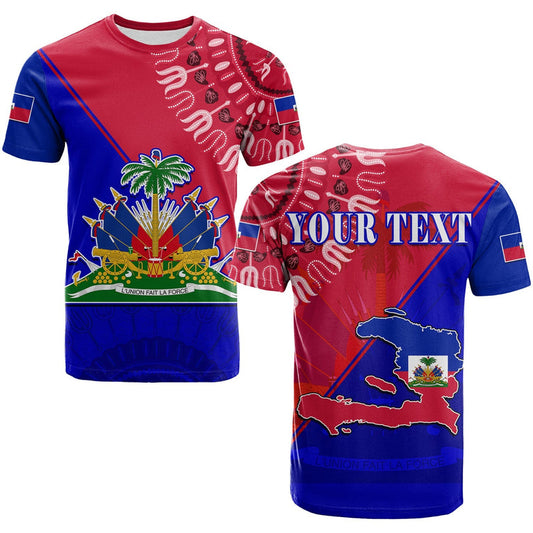 Custom Haiti Haiti Flag Dashiki Simple Style T Shirt