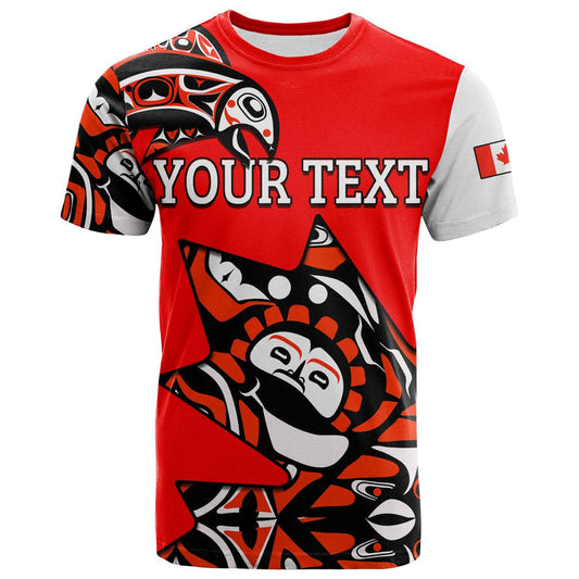 Custom Canada Haida Maple Leaf Canadian T Shirt