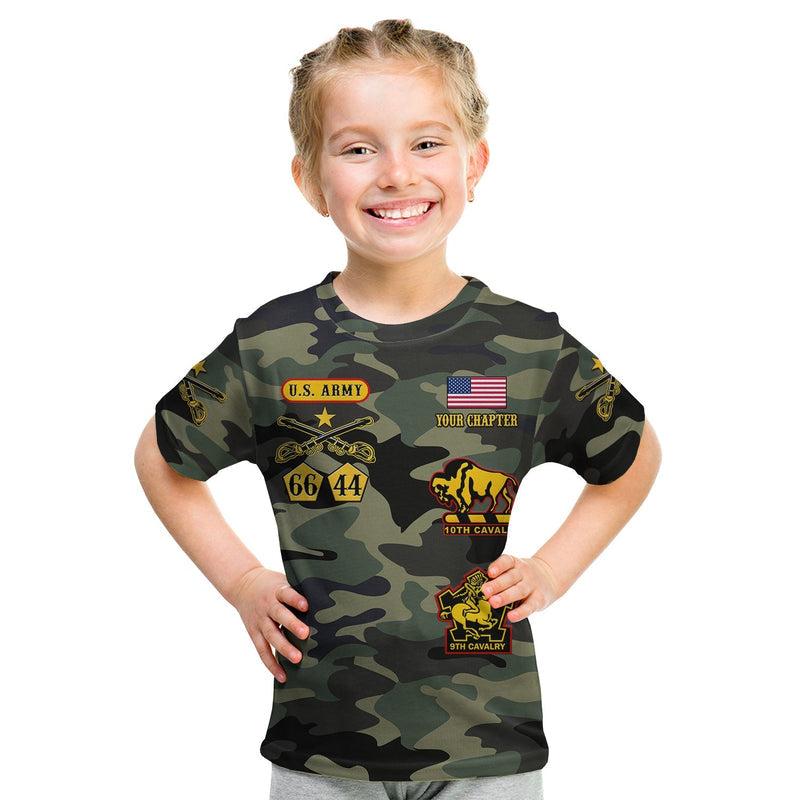 (Custom Text and Chapter) Buffalo Soldiers Camouflage American Heroes BSMC T Shirt