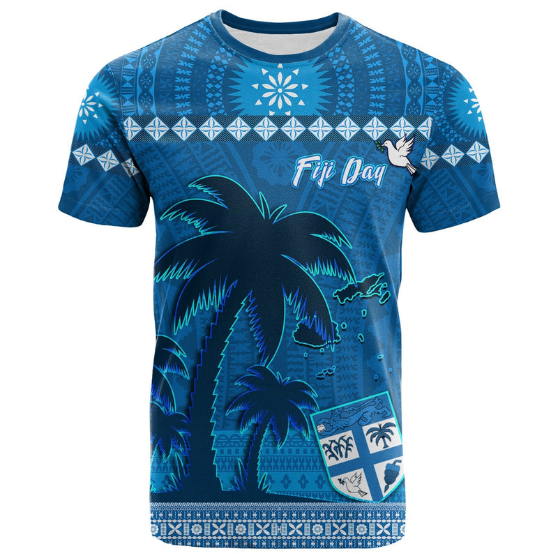 Custom Bula Fiji Day Fijian Tapa with Palm Tree 52nd Anniversary T Shirt