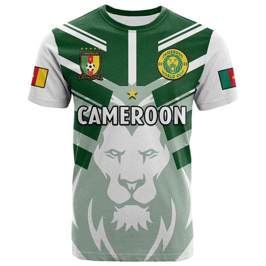 Custom Cameroon Football Les Lions Indomptables White World Cup 2022 T Shirt