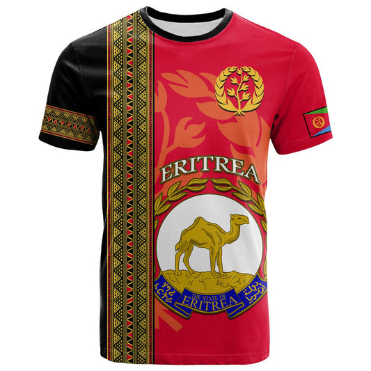 Eritrea African Pattern Happy Independence Day Version Black T Shirt