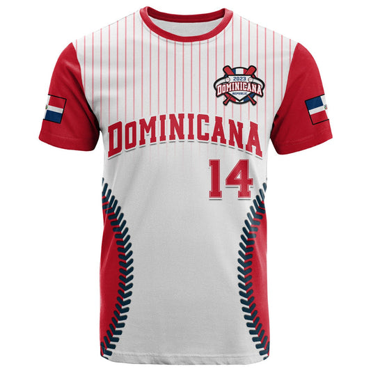 Custom Dominican Republic Baseball 2023 Version White T Shirt