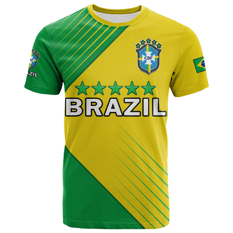 Custom Brazil Football Brasil Map Come On Canarinho Sporty Style T Shirt