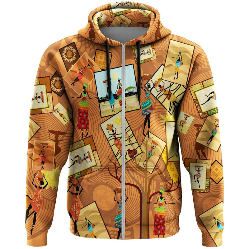 African African Women Stam Zip Hoodie