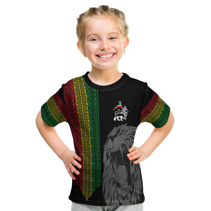 Ethiopia Patriot Day Amharic Letters Roaring Lion T Shirt