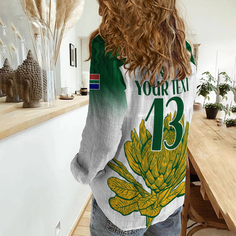 (Custom Text and Number) South Africa Cricket Go Proteas Boxing Day Test Women Casual Shirt