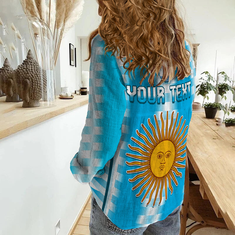(Custom Personalised) Argentina Football Champions La Albiceleste GOAT Women Casual Shirt