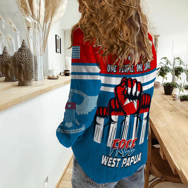 (Custom Personalised) Free West Papua One People One Soul Strong West Papuan Women Casual Shirt