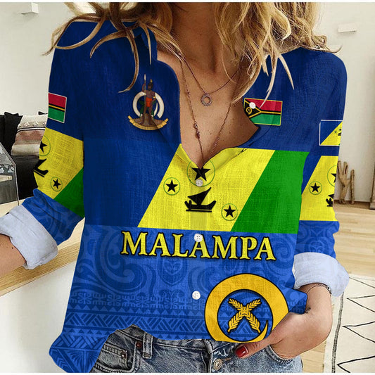 (Custom Personalised) Malampa Province Vanuatu Proud Women Casual Shirt