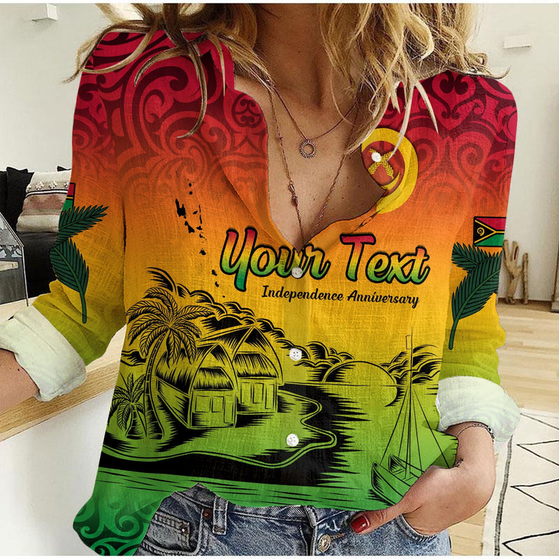 (Custom Personalised) Vanuatu Peaceful - 42nd Independence Anniversary Women Casual Shirt