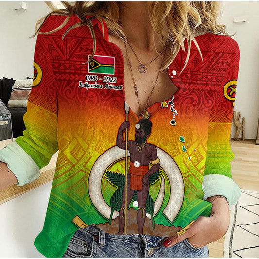 (Custom Personalised) Vanuatu Independence Day 42nd Anniversary Yumi Yumi Yumi Women Casual Shirt