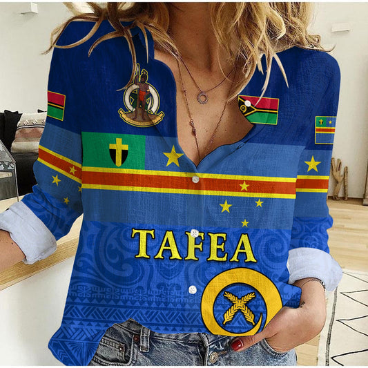 (Custom Personalised) Tafea Province Vanuatu Proud Women Casual Shirt