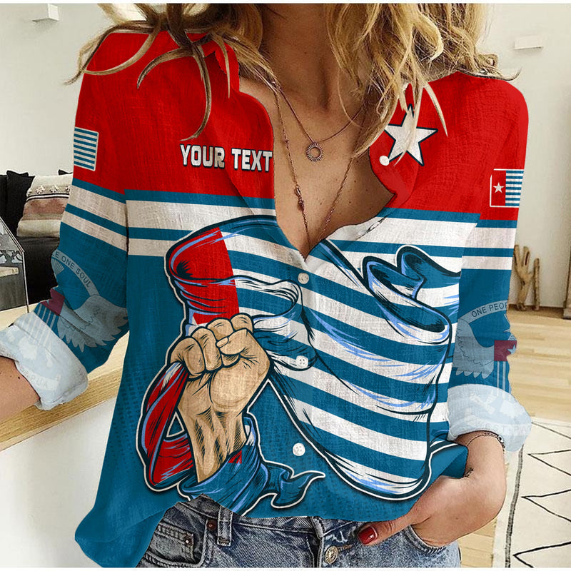 (Custom Personalised) Free West Papua One People One Soul Strong West Papuan Women Casual Shirt