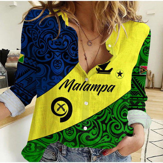 (Custom Personalised) Malampa Province Vanuatu Pattern Women Casual Shirt