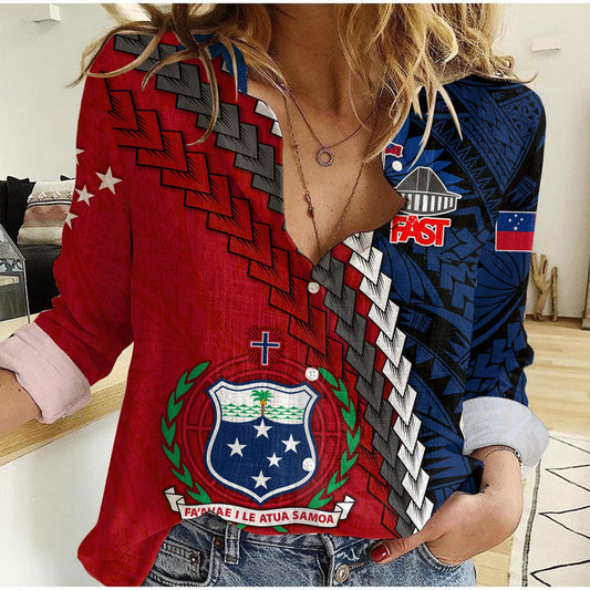 F.A.S.T Samoa Polynesian Women Casual Shirt