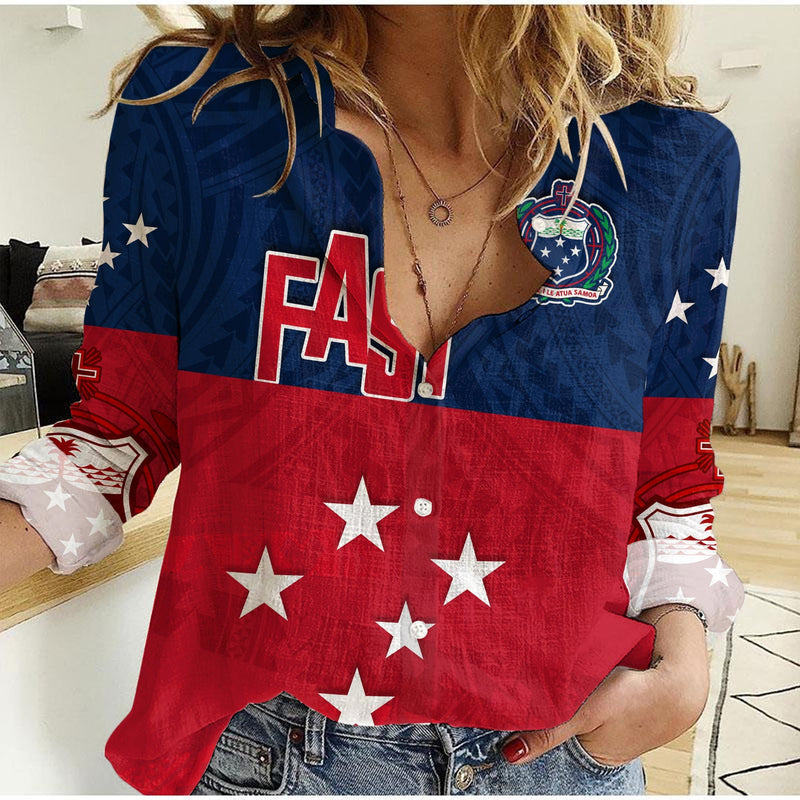 F.A.S.T Samoa Polynesian Enthusiasm Women Casual Shirt