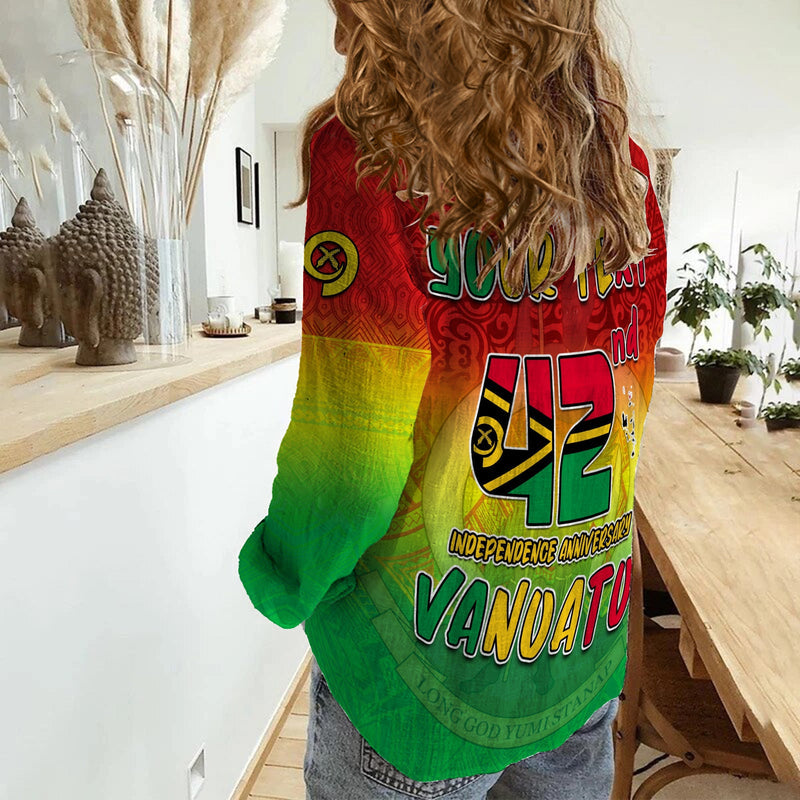 (Custom Personalised) Vanuatu Independence Day 42nd Anniversary Yumi Yumi Yumi Women Casual Shirt