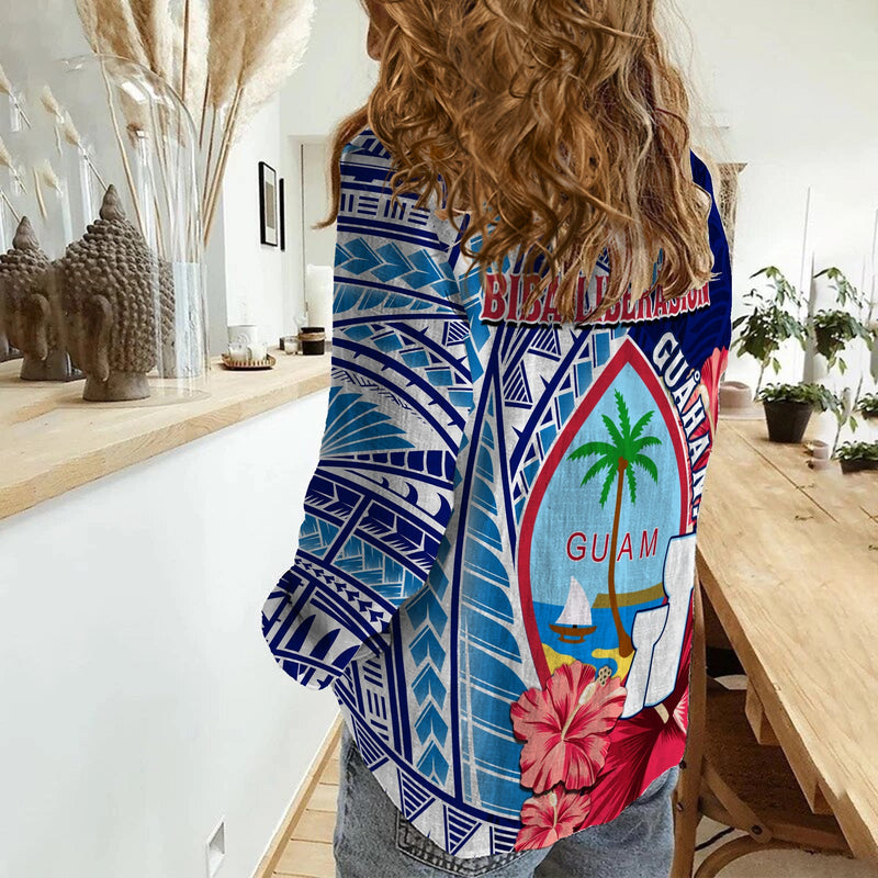 (Custom Personalised) Guam Chamorro Happy Liberation Day Latte Stone Women Casual Shirt