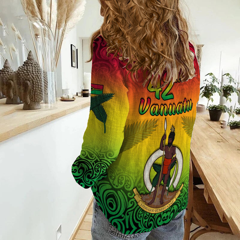 (Custom Personalised) Vanuatu Peaceful - 42nd Independence Anniversary Women Casual Shirt